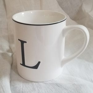 Williams Sonoma monogram coffee mug cup white NTW